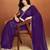 Women gorgette purpule zari lace work saree