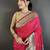 Women rani pink floral motifs lichi silk saree