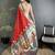 Women red floral motifs lichi silk saree
