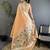 Women peach parrot & floral woven design tissue saree