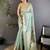 Women sky blue parrot & floral woven design tissue saree