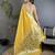 Women yellow parrot & floral woven design tissue saree