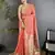 Women pink parrot & floral woven design tissue saree