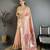 Women peach solid tissue saree