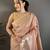 Women peach solid tissue saree