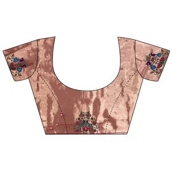 Women pink   solid tissue saree 5