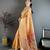 Women orange solid tissue saree