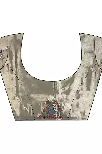 Women grey solid tissue saree