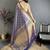 Women navy blue checked & floral motifs banarasi soft silk saree