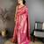 Women magenta geometric pattern soft silk saree