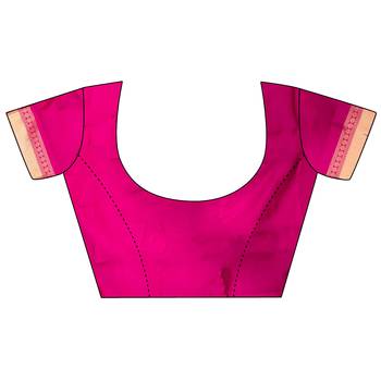 Women magenta geometric pattern soft silk saree 5