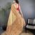 Women beige meenakari weaving pashmina silk saree