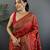 Women red   meenakari weaving pashmina silk saree