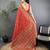 Women red   meenakari weaving pashmina silk saree