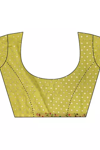 Women golden yellow meenakari weaving pashmina silk saree
