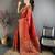 Women red meenakari weaving pashmina silk saree