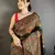Women black meenakari weaving pashmina silk saree