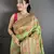 Women light green meenakari weaving pashmina silk saree