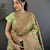 Women light green meenakari weaving pashmina silk saree