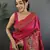 Women rani pink meenakari weaving pashmina silk saree