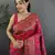 Women rani pink meenakari weaving pashmina silk saree