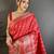 Women red  delicate patterns banarasi silk saree