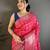 Women rani pink woven design banarasi silk saree
