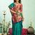Women dark green peacock motifs silk blend saree