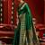 Women green butti motifs silk blend saree