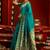 Women teal blue butti motifs silk blend saree