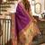Women purple peacock motifs silk blend saree