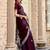 Women wine geomatric shimmer chiffon saree