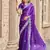 Women violet geomatric shimmer chiffon saree