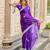 Women violet geomatric shimmer chiffon saree