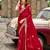 Women red geomatric shimmer chiffon saree
