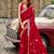 Women red geomatric shimmer chiffon saree