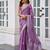 Women lavender geomatric shimmer chiffon saree