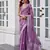 Women lavender geomatric shimmer chiffon saree