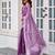 Women lavender geomatric shimmer chiffon saree