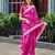 Women pink geomatric shimmer chiffon saree