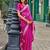 Women pink geomatric shimmer chiffon saree