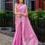 Women baby pink geomatric shimmer chiffon saree