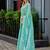Women sky blue geomatric shimmer chiffon saree