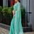 Women sky blue geomatric shimmer chiffon saree