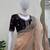 Wedding wear organza silk saree with embroidered velvet blouse
