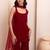 Maroon burgundy velvet sharara set