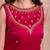 Magenta organza handwork palazzo set with embroidered dupatta