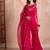 Magenta organza handwork palazzo set with embroidered dupatta