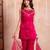 Magenta organza handwork palazzo set with embroidered dupatta