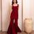 Maroon burgundy velvet sharara set
